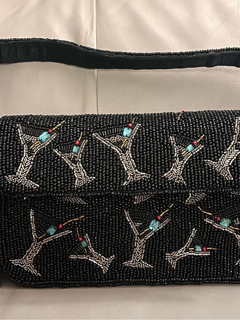 Beaded shoulder bag in black & silver dirty martini theme- BNWT viral bag